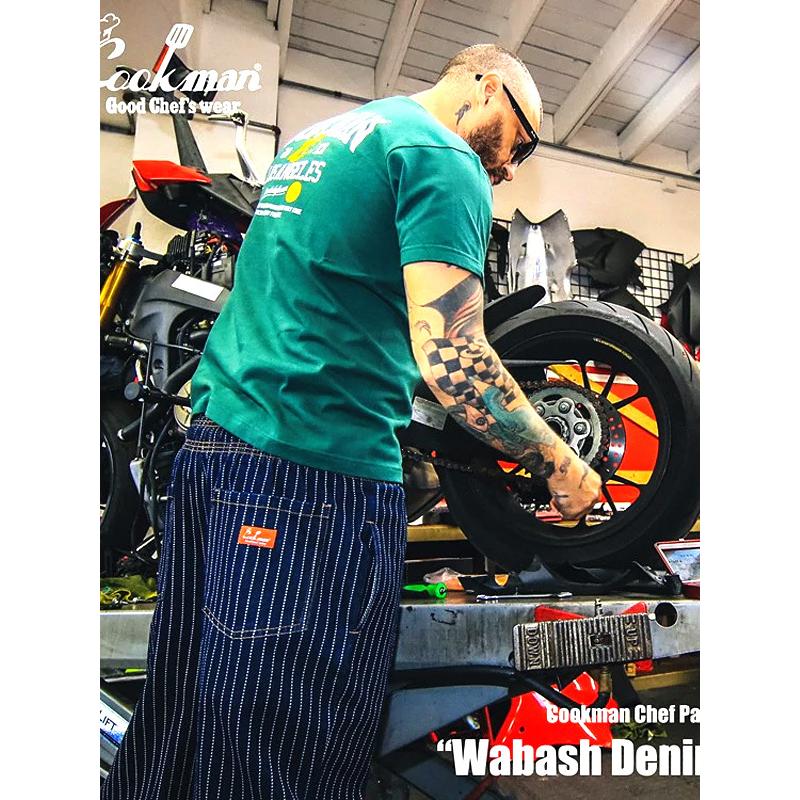 COOKMAN クックマン シェフパンツ chef pants メンズ レディース Wabash Denim Navy ウォバッシュ 231-23858  LINEショッピング