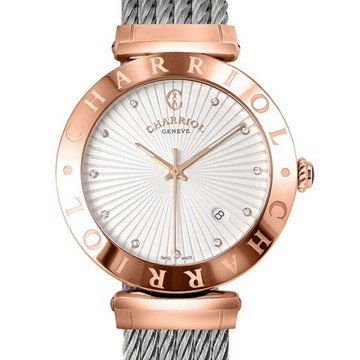 CHARRIOL夏利豪(ALP.51.123)Alexandre 玫瑰金經典鋼索腕錶/40mm｜樂天領券現折★全館特惠中★指定刷卡回饋10%