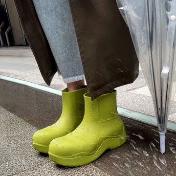 雨靴女大頭防滑水鞋厚底雨鞋內增高短筒馬丁切爾西靴