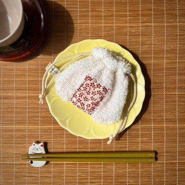 和服飯糰束口袋 mini - 古布升級再造 手作一點物 -和風小物 送禮