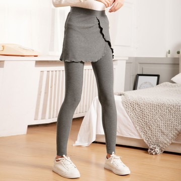 假兩件打底褲大碼裙子九分褲瑜伽運動薄款褲裙夏季女裙褲一體胖MM