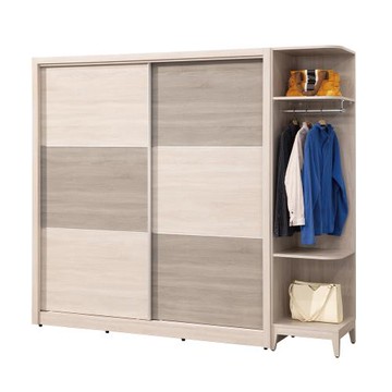 【唯熙傢俱】海瑟薇雙色7.6尺滑門衣櫃