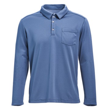 【WILDLAND荒野】男彈性POLARTEC長袖功能衣灰藍色