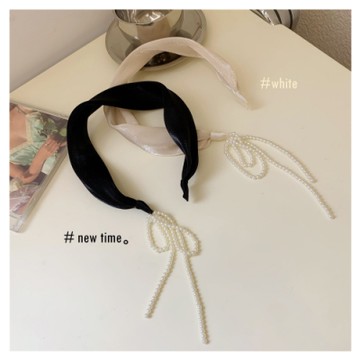 梨花HaNA 韓國明星紅毯小店長強力推薦．珍珠垂落似耳環髮箍