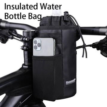 Rhinoalk 自行車騎行　便攜式　鋁箔內膽　保溫水瓶　手機收納前袋