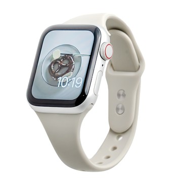 Nuart Apple Watch 兼容雙扣環超薄矽膠錶帶  Apple Watch 38/40/41/10代 42mm  古董白  1個