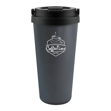 OMORY 304陶瓷塗層手提隨行杯 500mL 外鋼內陶瓷 保溫保冷  尊榮灰  1個