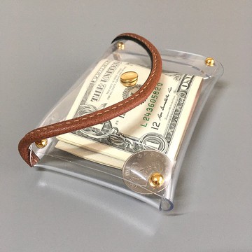 pvc透明零錢包/收納袋-咖啡