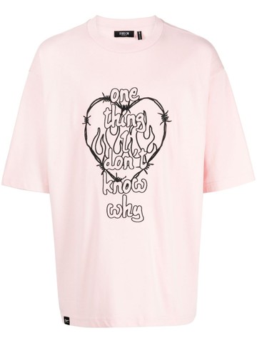 FIVE CM - graphic-print cotton T-shirt - men - Cotton - L - Pink