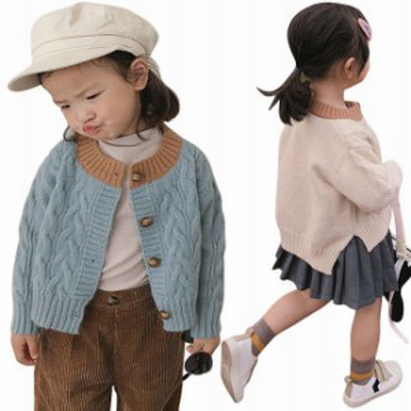 カーディガン 子供服 女の子 ニットカーディガン アラン模様 カラーブロック ボタンカーディガン カジュアル 上品 可愛い201 通販 Lineポイント最大1 0 Get Lineショッピング