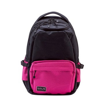 調色盤系列 REISE前袋款小尺寸後背包-蔓莓紅/黑-設有13吋筆電夾層(可套拉桿箱)