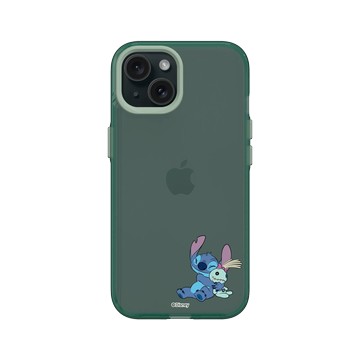 iPhone 15 Clear 憂墨綠 - 迪士尼-史迪奇 Disney Stitch - 史迪奇 - 迷你史迪奇與Scrump