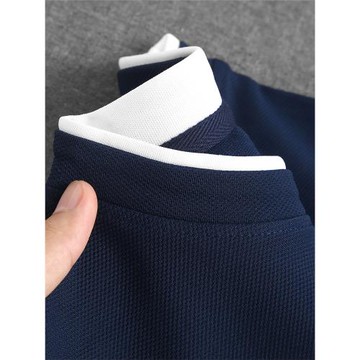 很難不愛！藏青色重磅假兩件圓領衛衣男女同款美式休閑套頭打底衫