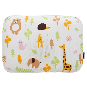 PUKU 藍色企鵝 Air護頭型3D嬰兒枕 3D立體蜂巢狀透氣內層 網狀透氣表層  32 x 24 x 3cm  動物森林