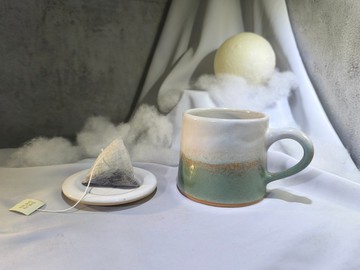 碧綠白山形杯-約330ml,茶杯,馬克杯,水杯,咖啡杯,杯蓋