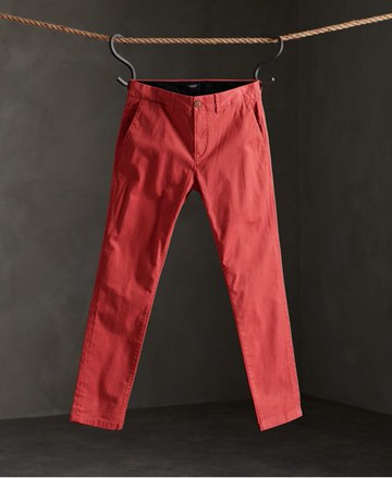 Superdry Men's Men's Edit Chino Trousers Red - Size: 32/34