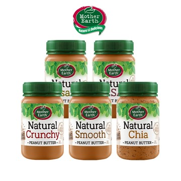 【千歲本舖】紐西蘭Mother Earth超級花生醬 6罐組（絲滑2罐+奇亞籽2罐+堅果2罐）