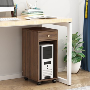 【免運 工廠直銷】簡約桌邊可移動帶抽屜主機櫃子打印機置物架主機收納架辦公置物架