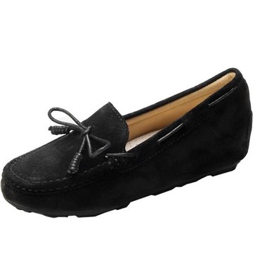 內增高豆豆鞋女真皮2025年春秋新款一腳蹬懶人單鞋軟底孕婦平底鞋