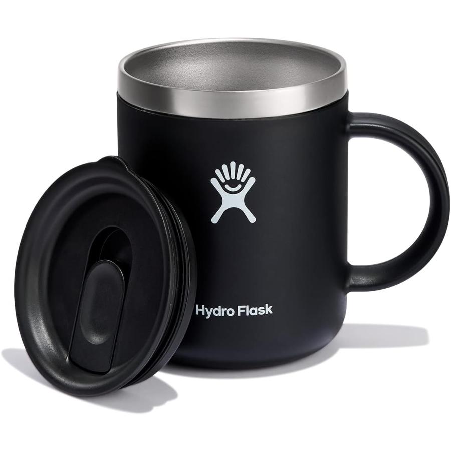 Hydro Flask(ハイドロフラスク) 断熱プレスイン蓋付きマグ ブラック 12オンス　並行輸入品