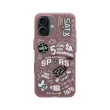 iPhone 17 Clear (相機按鈕) 晶醺玫 - NBA - 塗鴉系列-聖安東尼奧馬刺 San Antonio Spurs - Graffiti