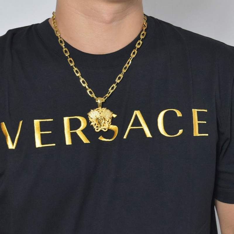 ヴェルサーチ VERSACE ネックレス BIGメデューサ メンズ ゴールド