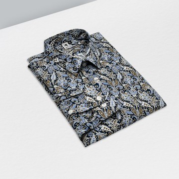 變形蟲深棕藍襯衫-深棕與墨藍對比明確  穩重中展現個人風格