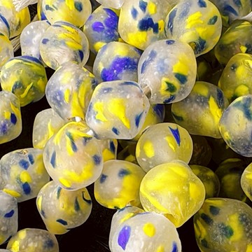 拾悦手作材料/隨機出貨不挑選/約20mm左右/非洲迦納產/非洲琉璃菱形條珠/手工琉璃/碎碎冰/DIY半成品/串珠編繩