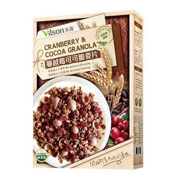 【米森 vilson】蔓越莓可可脆麥片 (350g/盒) 一盒