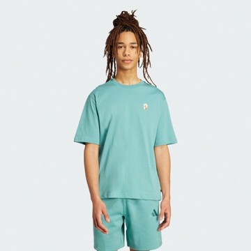 Adidas 愛迪達 M Dog Sock T JL9242 男 T恤 運動上衣 休閒短袖 藍綠 亞版