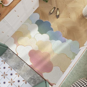 小清新風玄關入戶門地墊pvc水洗耐臟腳墊進門門口絲圈可裁剪門墊