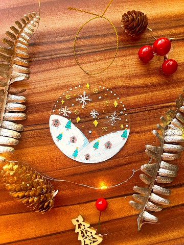 手繪丙烯聖誕裝飾 (聖誕城市)