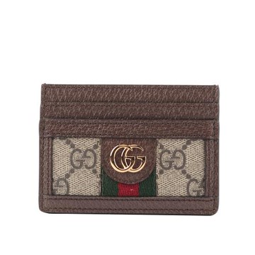 GUCCI GG SUPREME 卡片/名片夾(菸草色)