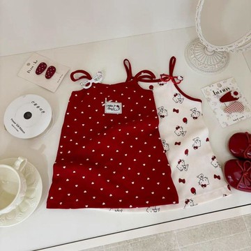 Mini baby🌷女童kt貓吊帶裙女寶寶連衣裙韓版夏季童裝兒童背心裙子薄款