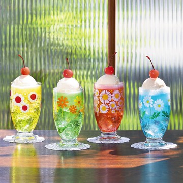 日本ADERIA 昭和復古花朵曲線高腳杯 / 共4款 Drinkeat金益合