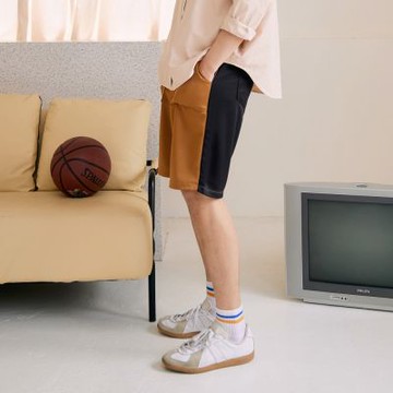 OB嚴選-快乾前後撞色腰抽繩運動短褲《KL1562-》