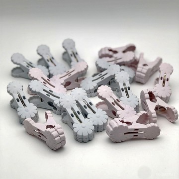 新品免運🎇新款傢用小號卡通塑料衣夾子防風固定夾可愛小花夾多功能衣架夾子