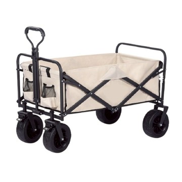 HOME GYM CLUB 居家健身 兩用摺疊手推車 越野黑輪帶煞車 8吋  卡其色  1個