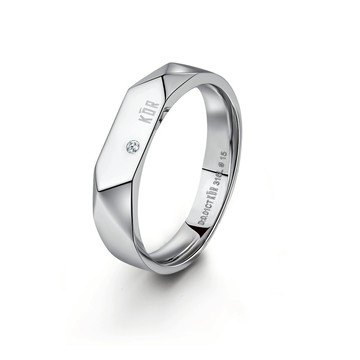 KOR蔻兒鑽石闖進心窩 鑽石白鋼 男戒