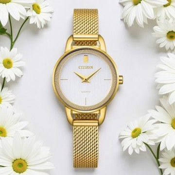 CITIZEN 星辰 米蘭帶石英女錶 EZ7008-58A 禮物首選