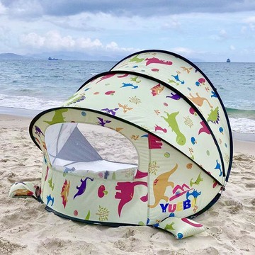 沙灘帳篷 戶外遮陽防曬帳 快速搭建好操作 全自動摺疊速開 透氣布面不易悶熱 適合海邊玩水 野餐休息與家庭假日出遊