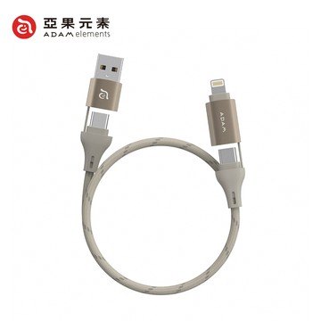 【亞果元素】PeAk MS401 四合一 60W磁吸充電線-鈦色