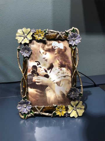 6寸7寸復古金屬相框擺臺歐式橫豎兩用相片像框創意田園免費洗照片