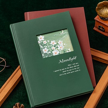 文藝手賬本筆記本子簡約ins風日系日記本方格網格隨身可愛少女心網紅創意油畫鏤空硬殼加厚筆記本子文藝精致