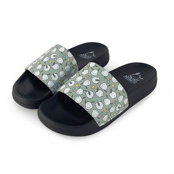 Paidal x Pochacco帕恰狗 滿版印花皮質一片式運動拖鞋-綠