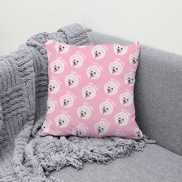 擁抱是毛孩的語言。插畫似顏繪抱枕。靠著毛孩的柔軟日子