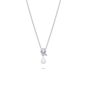 L'amour 永恆玫瑰綻放頸鏈 (白金色)