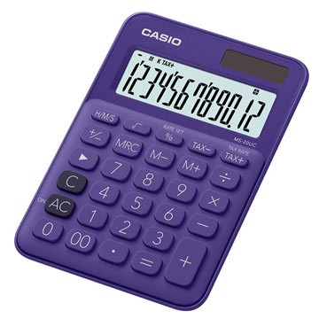 【CASIO】12位元甜美馬卡龍色系列計算機-(MS-20UC-PL)葡萄紫
