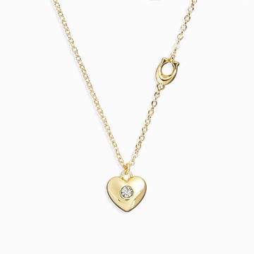 【COACH】心型項鍊-金色