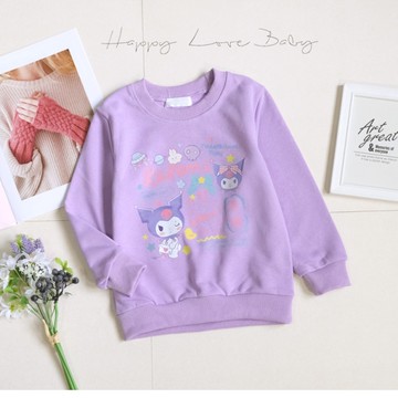 甜美紫卡通幸運小兔棉質長袖上衣 秋冬童裝 女童上衣 女童長袖 女童棉T 長袖上衣 秋冬上衣 長袖